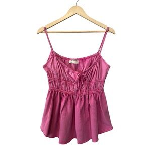 Free People We The Free Scarlett Ruched Tank Island Flower Pink Tank Large